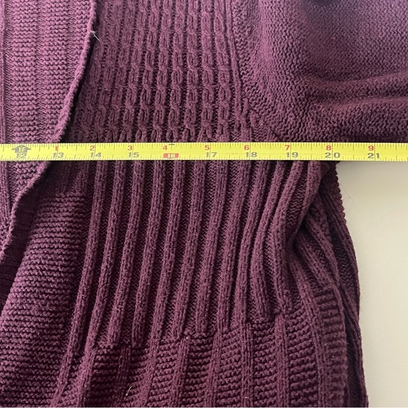 J. Jill Purple Ribbed Knit Cozy Cardigan Sweater, Classic Casual- Acadamia, Work - Picture 9 of 11